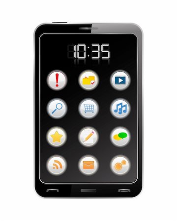 reloj digital - Vector Black Smartphone Foto de stock - Super Valor sin royalties y Suscripción, Código: 400-05719508
