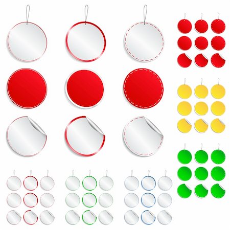 simsearch:400-06106646,k - Vector set of round stickers Stock Photo - Budget Royalty-Free & Subscription, Code: 400-05719541