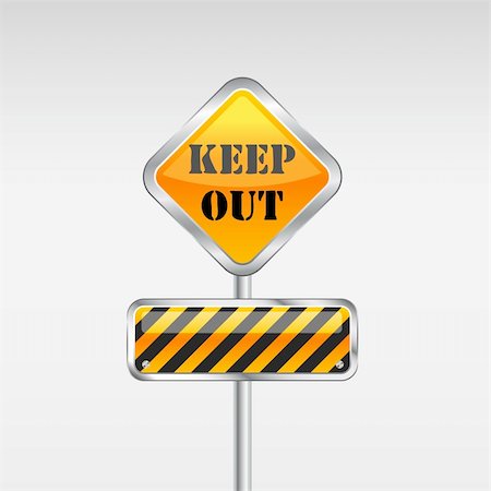 simsearch:400-08316235,k - Keep Out Caution Sign. Vector Illustration Foto de stock - Super Valor sin royalties y Suscripción, Código: 400-05719559