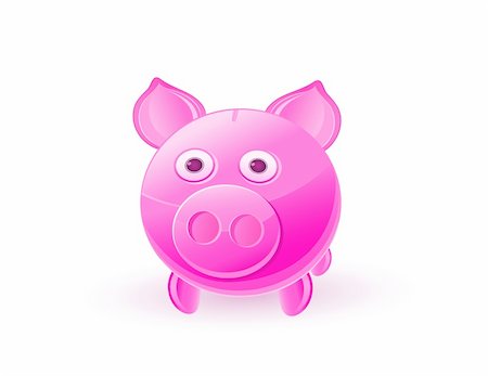 penny icon - Pink Piggy Bank Isolated on White Background. Vector Illustration Stock Photo - Budget Royalty-Free & Subscription, Code: 400-05719565