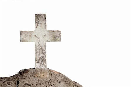 simsearch:400-08254774,k - Old concrete cross isolated on white background Stock Photo - Budget Royalty-Free & Subscription, Code: 400-05719749