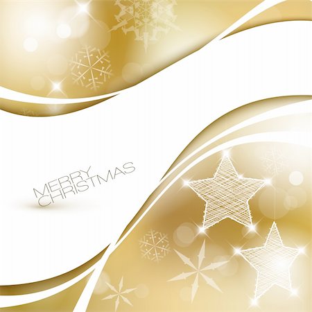 Golden Vector Christmas background with white snowflakes and place for your text Stock Photo - Budget Royalty-Free & Subscription, Code: 400-05719982