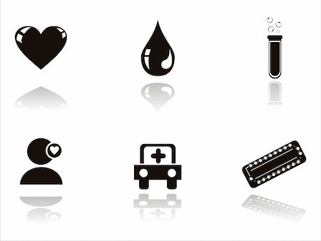 set of 6 black medical icons Stock Photo - Budget Royalty-Free & Subscription, Code: 400-05710522