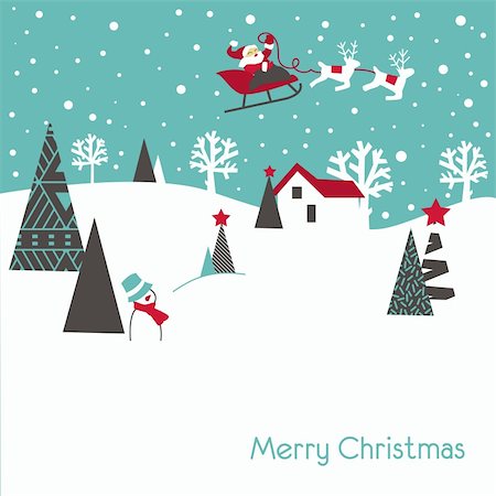 simsearch:400-07836382,k - Retro style Christmas card in blue and grey colours Photographie de stock - Aubaine LD & Abonnement, Code: 400-05710793
