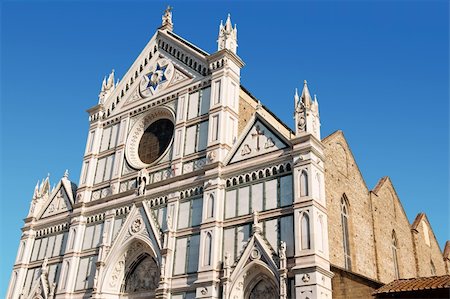Franciscan Basilica of Santa Croce in Florence. Detail of the facade Fotografie stock - Microstock e Abbonamento, Codice: 400-05711097