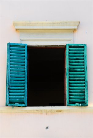 Typical Italian Window With Open Wooden Shutters Stock Photo - Budget Royalty-Free & Subscription, Code: 400-05711192