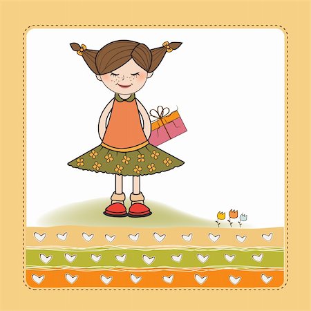Excited young girl she hide a special gift Stockbilder - Microstock & Abonnement, Bildnummer: 400-05711263