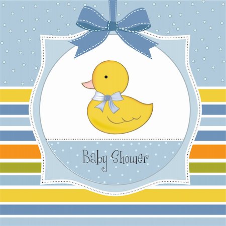 welcome baby card with duck Stock Photo - Budget Royalty-Free & Subscription, Code: 400-05711318