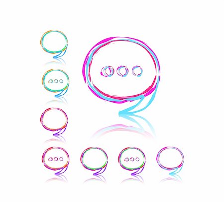 simsearch:400-04630834,k - Abstarct Chat andThought Bubble Set. Vector Illustration Isolated on White Background Fotografie stock - Microstock e Abbonamento, Codice: 400-05711513