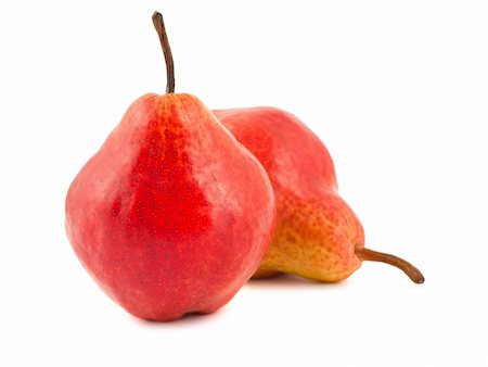 simsearch:400-05686207,k - Two red ripe pears isolated on white background Stock Photo - Budget Royalty-Free & Subscription, Code: 400-05711540