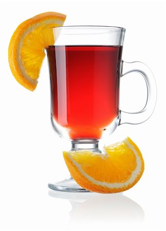 Hot mulled wine isolated on white with reflection Stock Photo - Budget Royalty-Free & Subscription, Code: 400-05711627