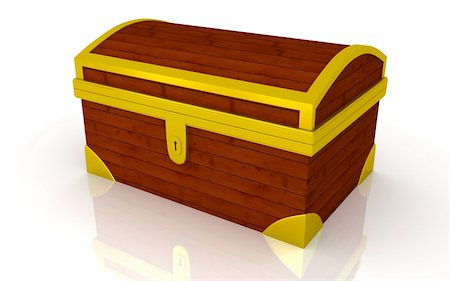 simsearch:400-04092861,k - 3D treasure box in white back ground Fotografie stock - Microstock e Abbonamento, Codice: 400-05711887