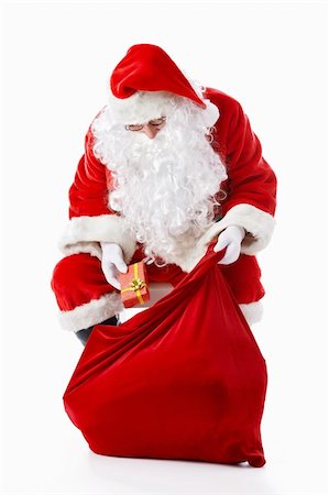 simsearch:400-05711921,k - Santa gets a gift bag of Stock Photo - Budget Royalty-Free & Subscription, Code: 400-05711906