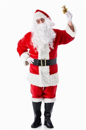 simsearch:400-05711905,k - Santa Claus with a bell on a white background Stock Photo - Budget Royalty-Free & Subscription, Code: 400-05711908