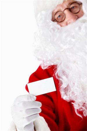 simsearch:400-05711921,k - Santa Claus with a business card on a white background Stock Photo - Budget Royalty-Free & Subscription, Code: 400-05711918