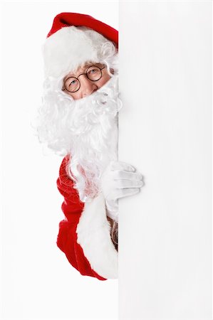 simsearch:400-05711921,k - Santa Claus with billboards isolated Stock Photo - Budget Royalty-Free & Subscription, Code: 400-05711927
