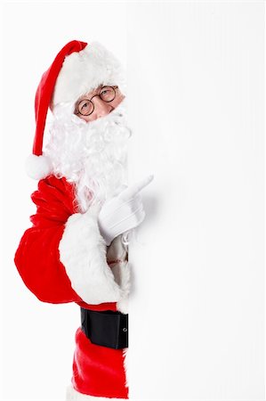 simsearch:400-05711909,k - Santa Claus with a billboard on a white background Stock Photo - Budget Royalty-Free & Subscription, Code: 400-05711930