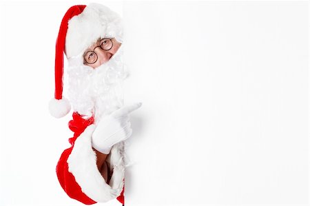 simsearch:400-05711905,k - Santa Claus with a billboard on a white background Stock Photo - Budget Royalty-Free & Subscription, Code: 400-05711932