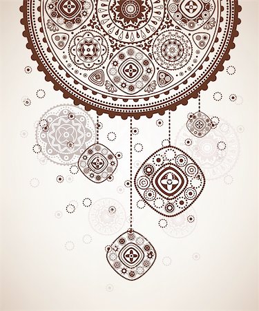 Decorative folk graphic background with geometric patterns. Photographie de stock - Aubaine LD & Abonnement, Code: 400-05712124