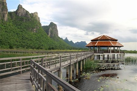 empty bridge - Wooden boardwalk through lake in in Sam Roi Yod National Park, Thailand Stock Photo - Budget Royalty-Free & Subscription, Code: 400-05712868