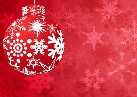 simsearch:400-06423062,k - Christmas Red Ornament with Snowflakes Pattern on Blurred Background Photographie de stock - Aubaine LD & Abonnement, Code: 400-05712886