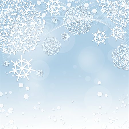 Winter background with snowflakes Stockbilder - Microstock & Abonnement, Bildnummer: 400-05712937