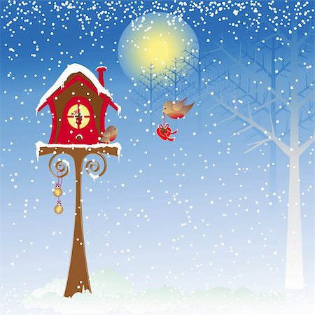 Christmas greeting robin birds and colorful present Stockbilder - Microstock & Abonnement, Bildnummer: 400-05712959