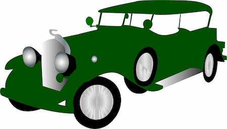 Illustration of old car - vector Stock Photo - Budget Royalty-Free & Subscription, Code: 400-05713007