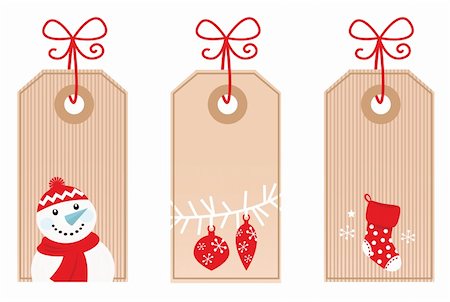 Cute Retro Christmas blank labels. Vector Illustration. Stock Photo - Budget Royalty-Free & Subscription, Code: 400-05713071