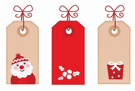 Cute stylized Retro Christmas sale labels. Vector Illustration. Stock Photo - Budget Royalty-Free & Subscription, Code: 400-05713072