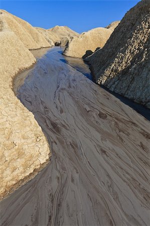 strange landscape produced bu active mud volcanoes Foto de stock - Royalty-Free Super Valor e Assinatura, Número: 400-05713252