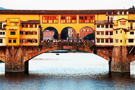 Ponte Vecchio at sunset, Florence, Italy Stock Photo - Budget Royalty-Free & Subscription, Code: 400-05713447