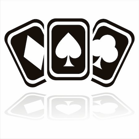 black casino cards icon isolated on white Stock Photo - Budget Royalty-Free & Subscription, Code: 400-05713459