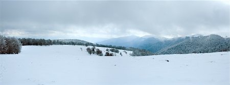 October mountain panorama with first winter snow (Carpathian, Ukraine) Stock Photo - Budget Royalty-Free & Subscription, Code: 400-05713509