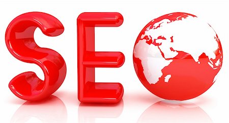 simsearch:400-04775017,k - 3d illustration of text 'SEO' with earth globe, search engine optimization symbol Stock Photo - Budget Royalty-Free & Subscription, Code: 400-05713519