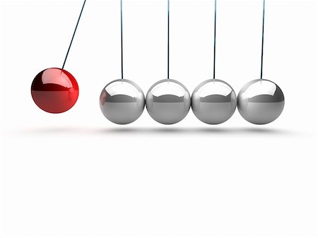 pendulum - balancing balls newtons cradle over white background Stock Photo - Budget Royalty-Free & Subscription, Code: 400-05724139