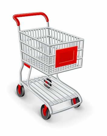 empty shopping cart - empty shopping cart vector illustration isolated on white background Photographie de stock - Aubaine LD & Abonnement, Code: 400-05724184