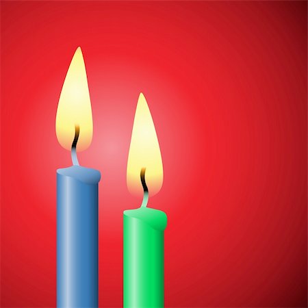 Two Burning Candles on Red Background Stock Photo - Budget Royalty-Free & Subscription, Code: 400-05724235