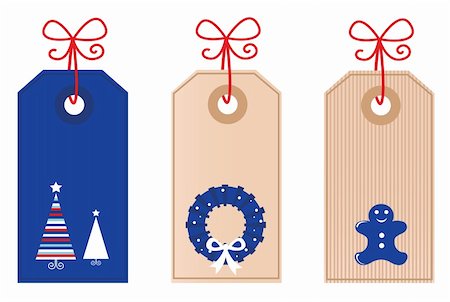 Vector Christmas Tags collection for your gift! Stock Photo - Budget Royalty-Free & Subscription, Code: 400-05724515