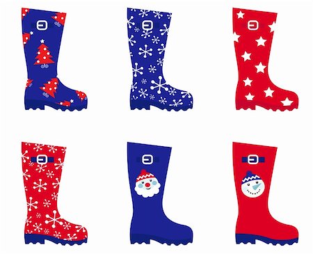 funny pictures people chewing gum - Cute series of Christmas gumboots. Vector fashion accesories set. Stock Photo - Budget Royalty-Free & Subscription, Code: 400-05724516