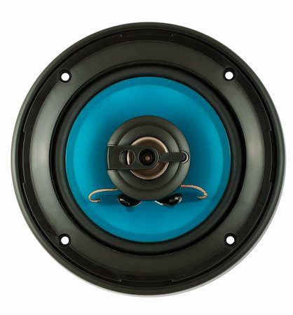 simsearch:400-03961646,k - Blue loudspeaker isolated on white background Photographie de stock - Aubaine LD & Abonnement, Code: 400-05725138