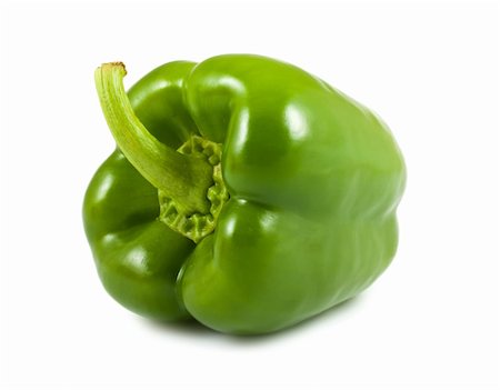 simsearch:400-04185368,k - Single green pepper isolated on white background Foto de stock - Royalty-Free Super Valor e Assinatura, Número: 400-05725143