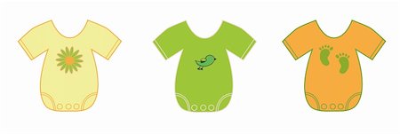 simsearch:400-07096944,k - Orange and green neutral baby onesie clothes Fotografie stock - Microstock e Abbonamento, Codice: 400-05725724