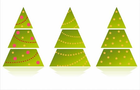 simsearch:400-05725983,k - set of 3 christmas trees isolated on white Foto de stock - Royalty-Free Super Valor e Assinatura, Número: 400-05725981