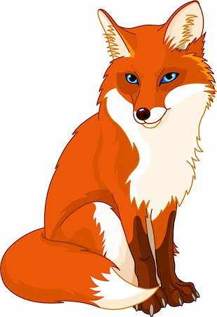 sly eyes - Illustration of very cute fox Stock Photo - Budget Royalty-Free & Subscription, Code: 400-05726010