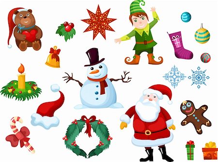 vector illustration of a christmas eslement set Stock Photo - Budget Royalty-Free & Subscription, Code: 400-05727230