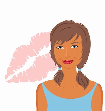 simsearch:400-05122673,k - Illustration sexy girl's face - vector Photographie de stock - Aubaine LD & Abonnement, Code: 400-05727244