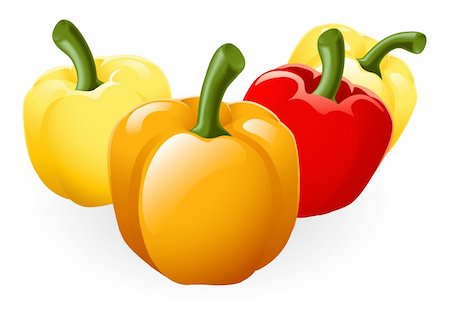 simsearch:400-04994957,k - Illustration of a group of fresh tasty sweet peppers Fotografie stock - Microstock e Abbonamento, Codice: 400-05727614