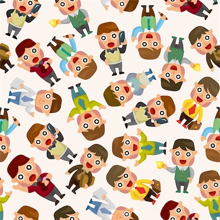 simsearch:400-04385642,k - seamless cartoon office worker pattern Stock Photo - Budget Royalty-Free & Subscription, Code: 400-05727664