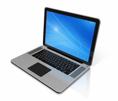 simsearch:400-04854535,k - 3D laptop computer isolated on white with 2 clipping path : one for global scene and one for the screen Stock Photo - Budget Royalty-Free & Subscription, Code: 400-05727846